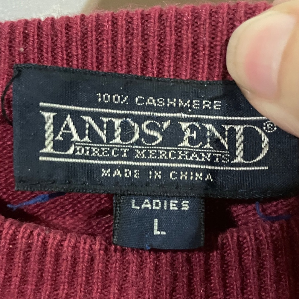 Vintage lands end Classic Red crewneckSweater - Picture 2 of 3